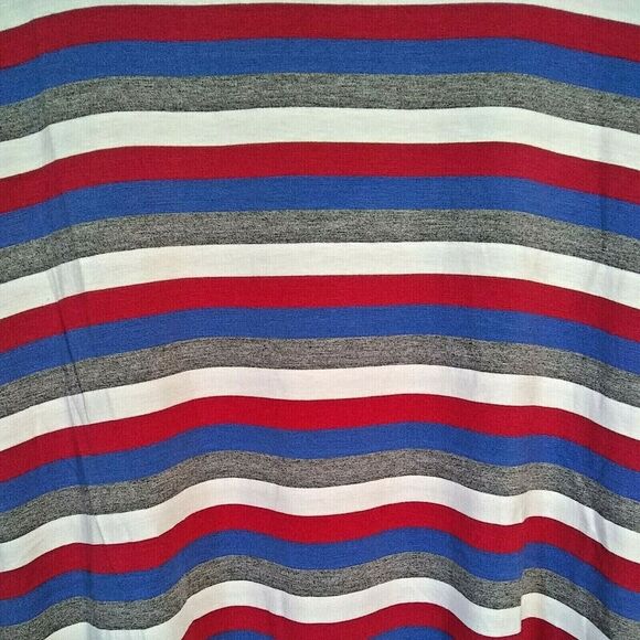 LulaRoe Irma Tunic Red White and Blue Horizontal Stripe Hi Low Hem Womens XXS - Picture 2 of 5